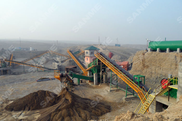 塔吉克斯坦时产100吨河卵石制砂生产线